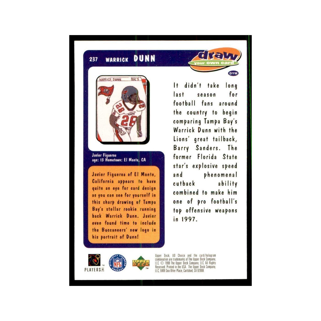 Warrick Dunn 1998 UD Choice #237 Football Cards Football Card NM
