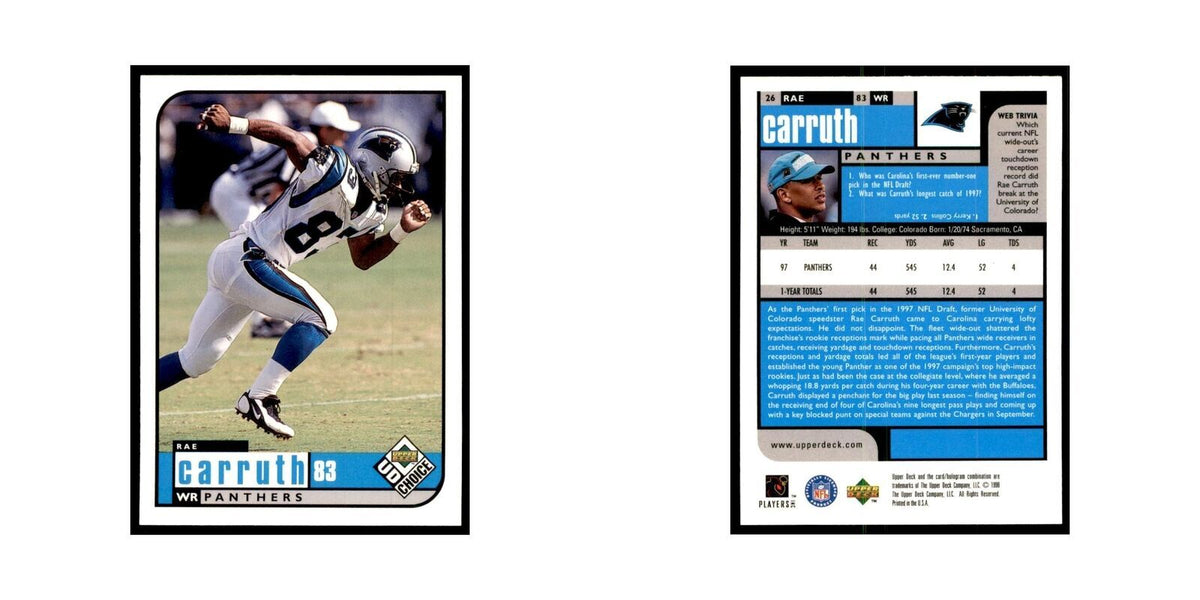 Rae Carruth 1998 UD Choice #26 Football Cards Football Card NM