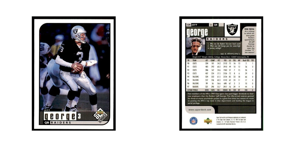 Jeff George 1998 UD Choice #129 Football Cards Football Card NM