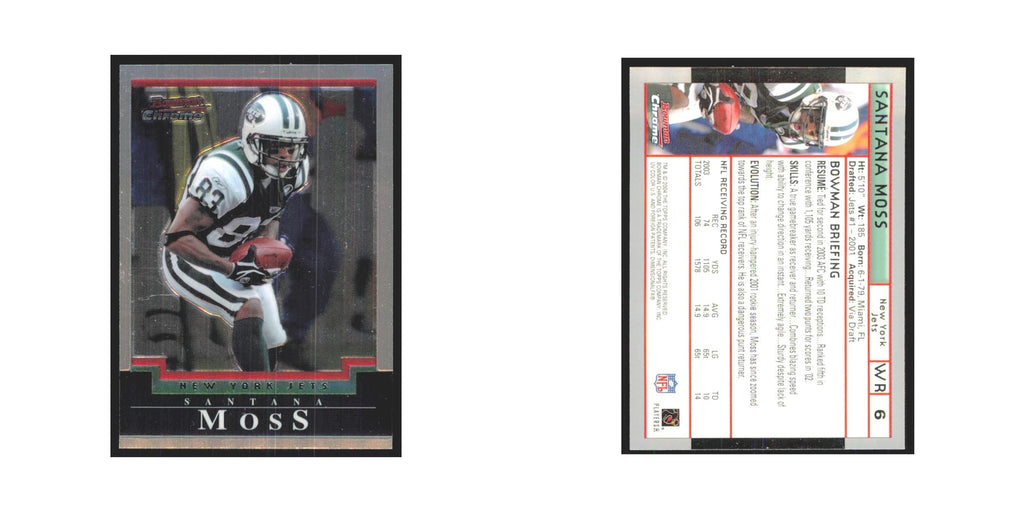Santana Moss 2004 Bowman Chrome #6 New York Jets Football Card NM