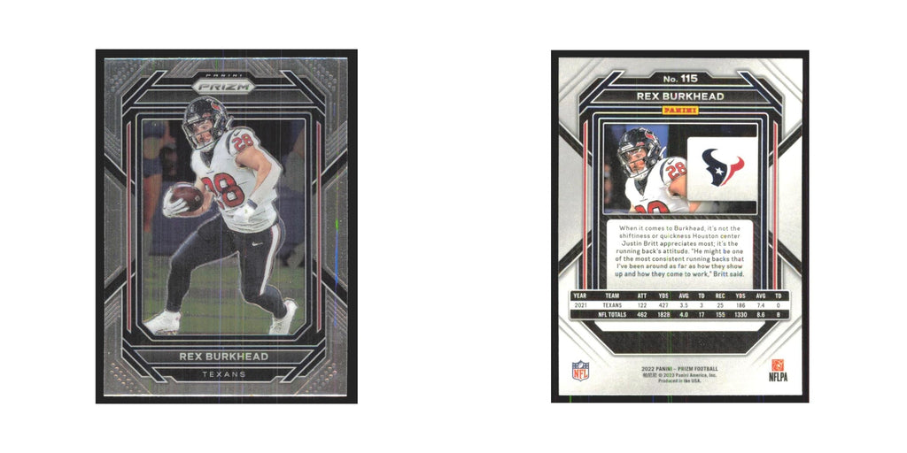 Rex Burkhead 2022 Panini Prizm #115 Houston Texans Football Card NM