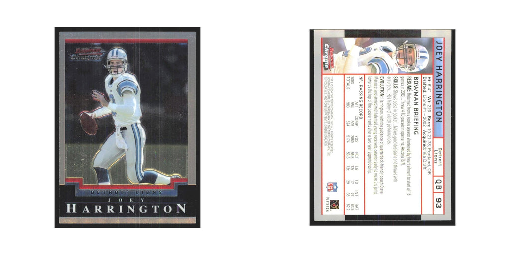 Joey Harrington 2004 Bowman Chrome #93 Detroit Lions Football Card NM