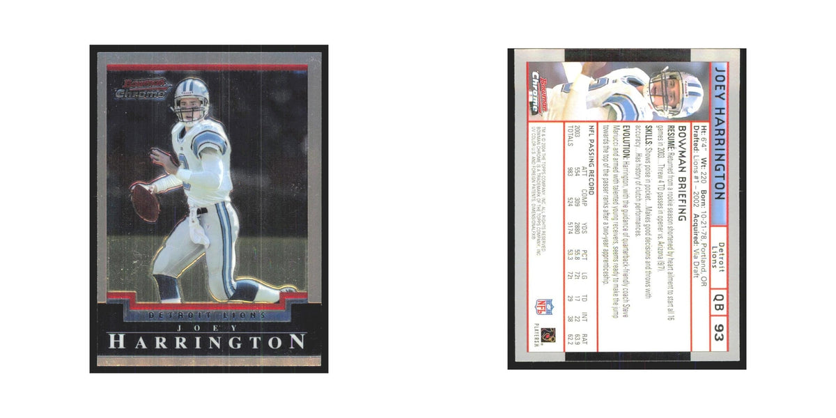 Joey Harrington 2004 Bowman Chrome #93 Detroit Lions Football Card NM