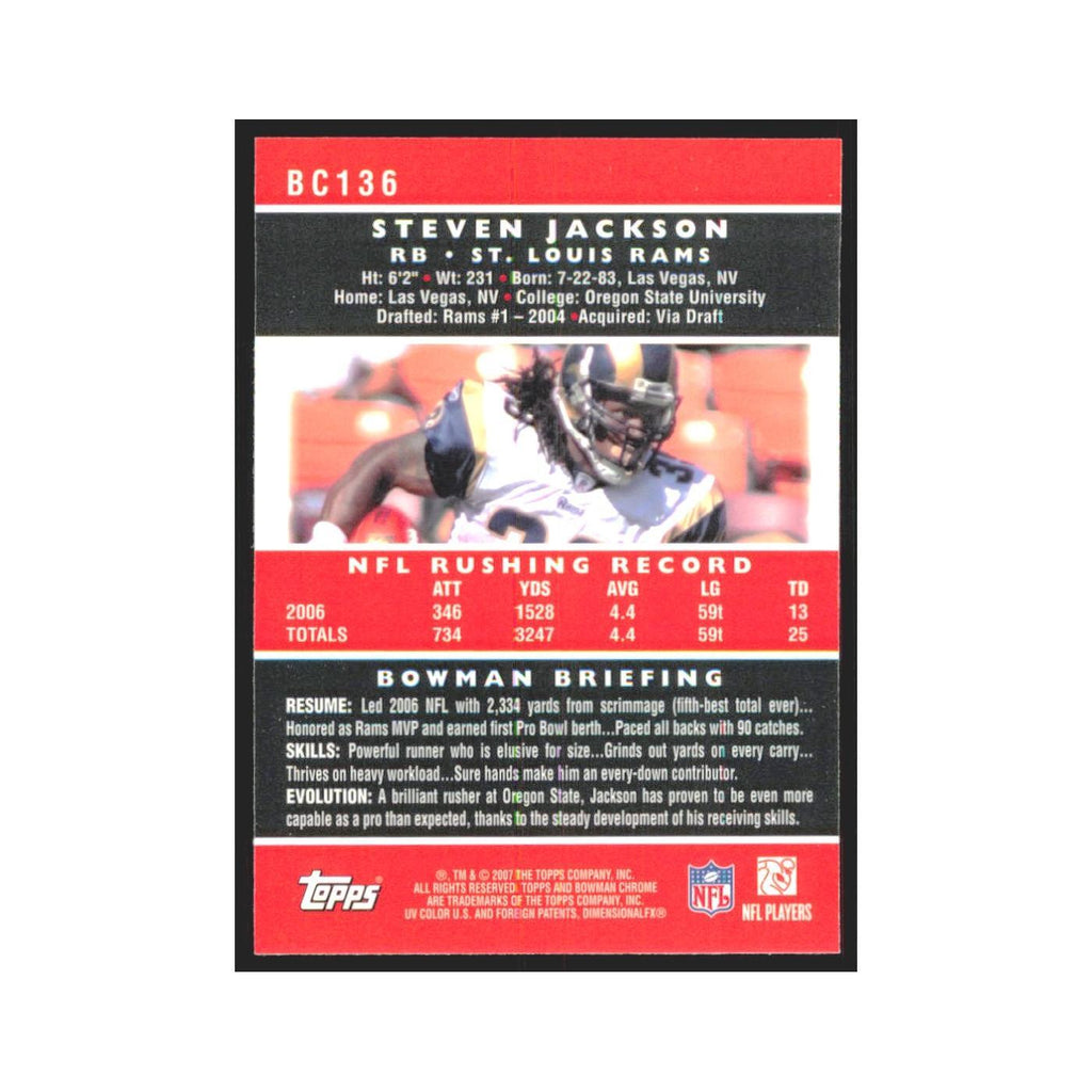 Vincent Jackson 2007 Bowman Chrome #BC136 St. Louis Rams Football Card NM