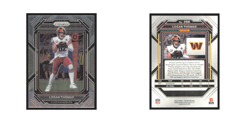 Logan Thomas 2022 Panini Prizm #296 Washington Commanders Football Card NM
