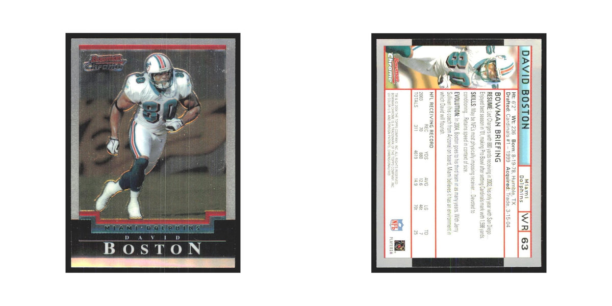 David Boston 2004 Bowman Chrome #63 Miami Dolphins Football Card NM