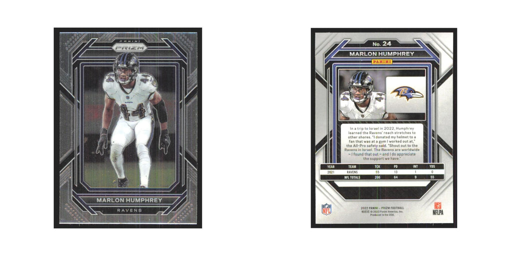 Marlon Humphrey 2022 Panini Prizm #24 Baltimore Ravens Football Card NM