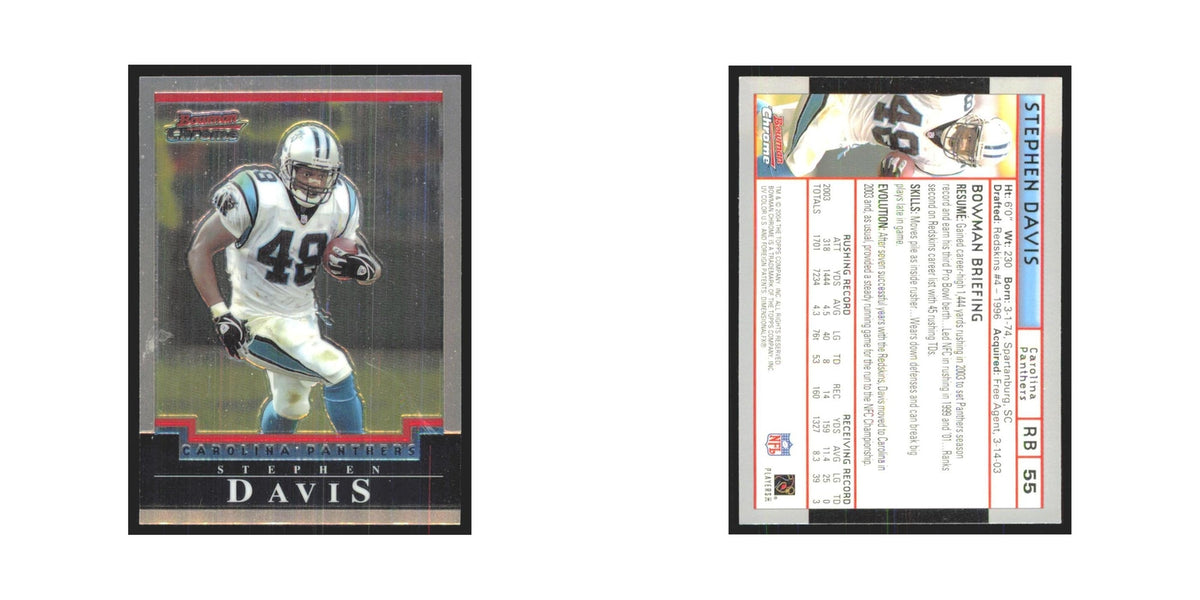 Stephen Davis 2004 Bowman Chrome #55 Carolina Panthers Football Card NM