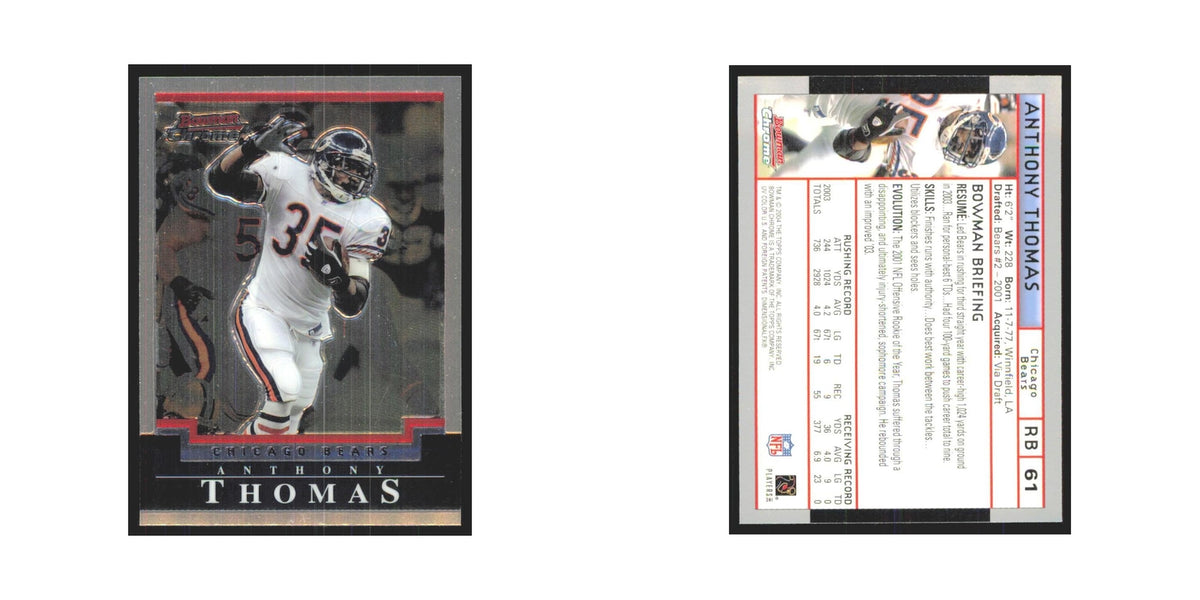 Anthony Thomas 2004 Bowman Chrome #61 Chicago Bears Football Card NM