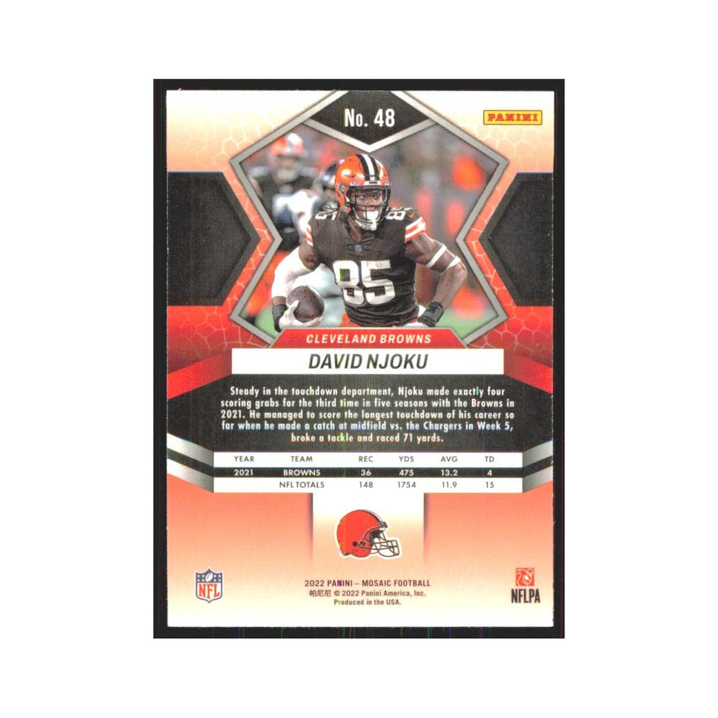 David Njoku 2022 Panini Mosaic #48 Cleveland Browns Football Card NM