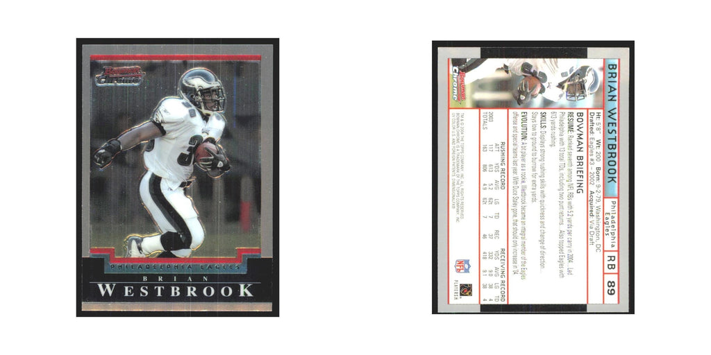 Brian Westbrook 2004 Bowman Chrome #89 Philadelphia Eagles Football Card NM