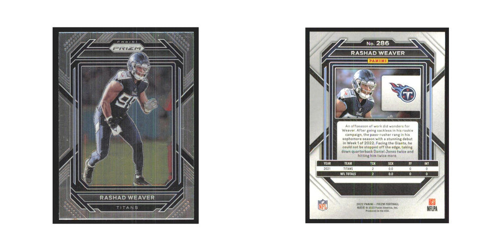 Rashad Weaver 2022 Panini Prizm #286 Tennessee Titans Football Card NM