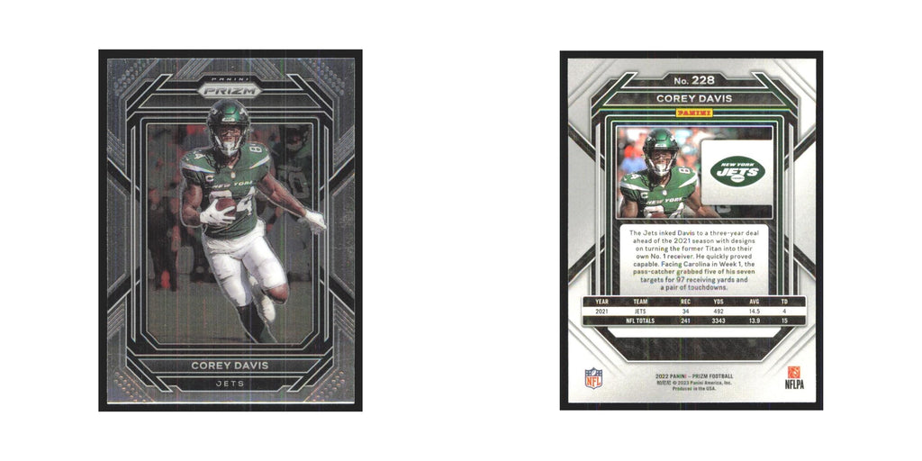 Corey Davis 2022 Panini Prizm #228 New York Jets Football Card NM