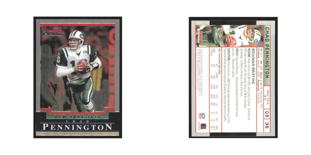 Chad Pennington 2004 Bowman Chrome #35 New York Jets Football Card NM