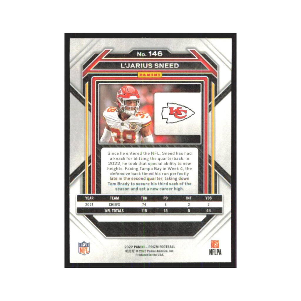 L'Jarius Sneed 2023 Panini Prizm #146 Kansas City Chiefs Football Card NM