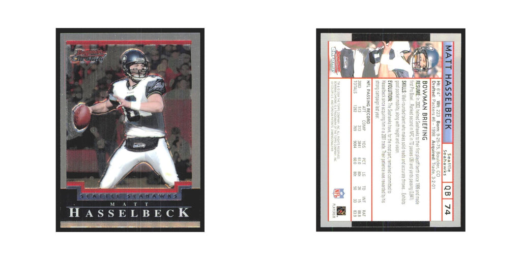 Matt Hasselbeck 2004 Bowman Chrome #74 Seattle Seahawks Football Card NM