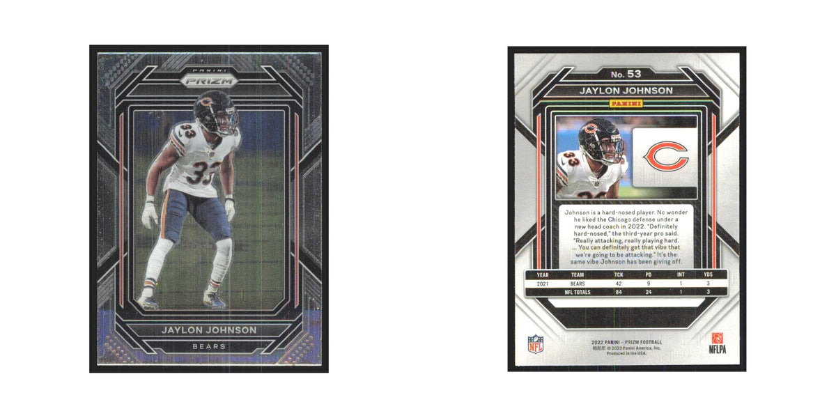 Jaylon Johnson 2022 Panini Prizm #53 Chicago Bears Football Card NM