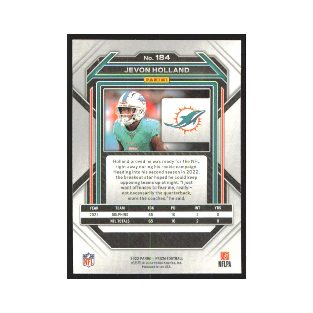 Jevon Holland 2022 Panini Prizm #184 Miami Dolphins Football Card NM