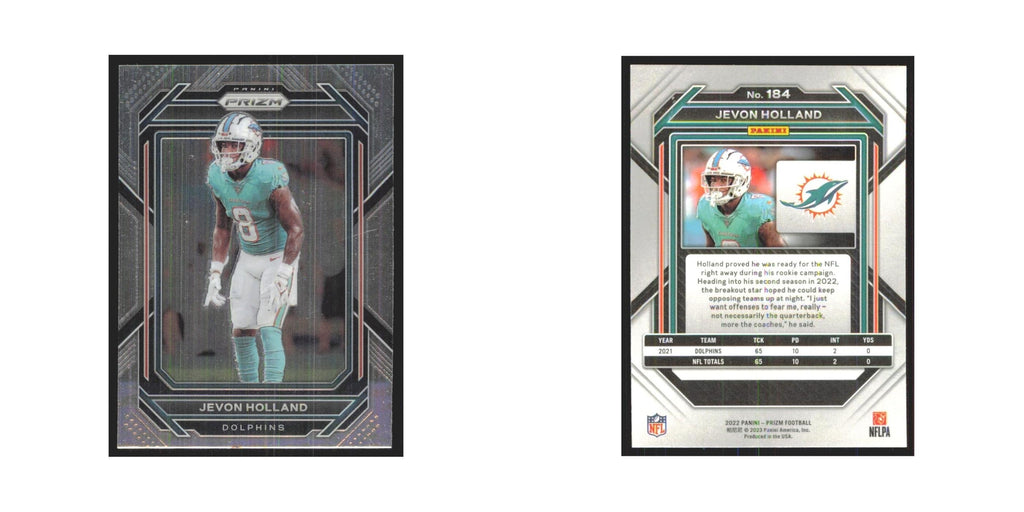 Jevon Holland 2022 Panini Prizm #184 Miami Dolphins Football Card NM