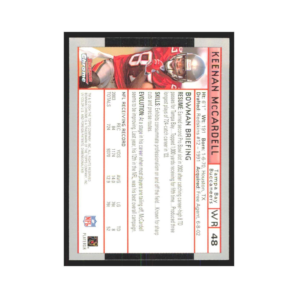Keenan McCardell 2004 Bowman Chrome #48 Tampa Bay Buccaneers Football Card NM