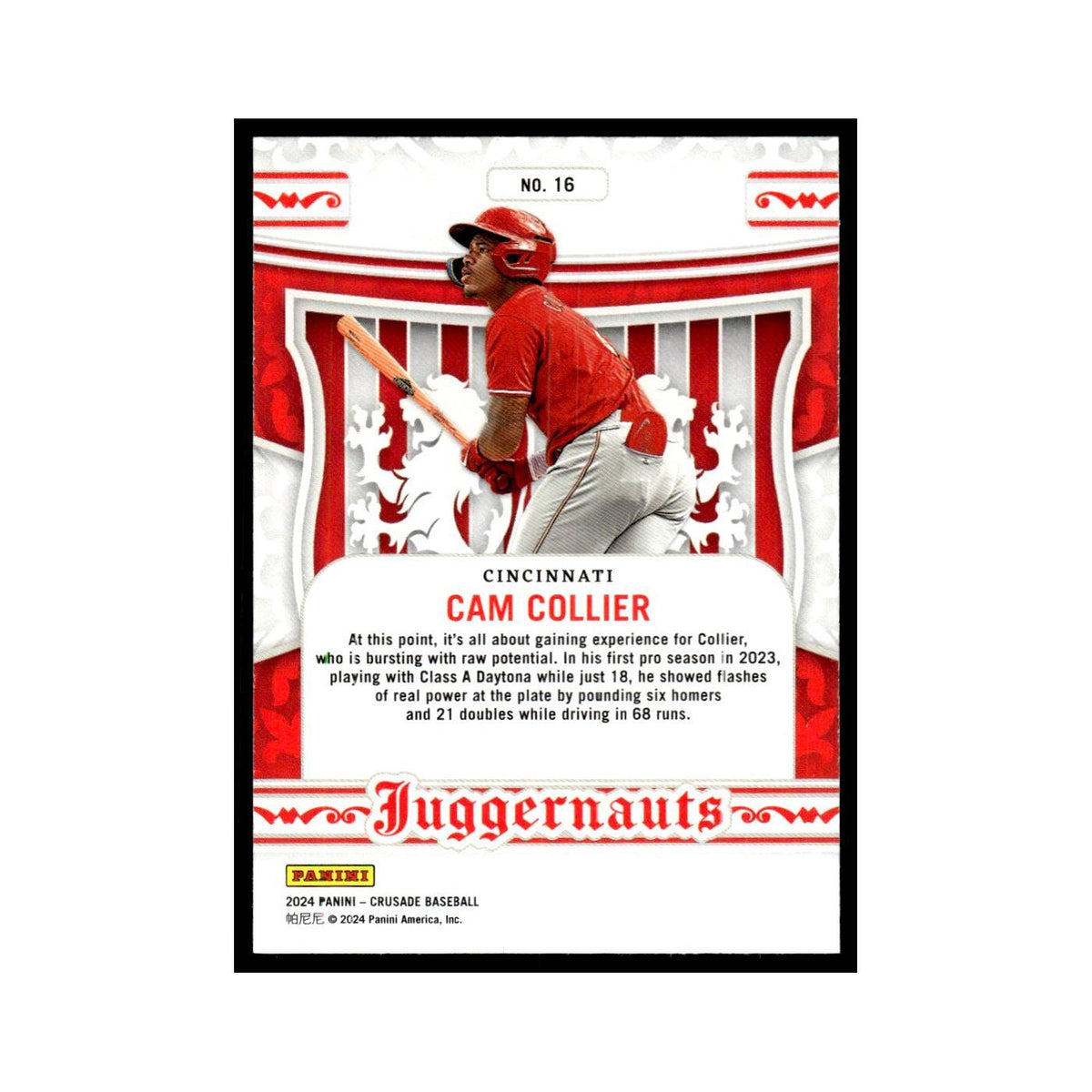 Cam Collier 2024 Panini Crusade #16 Baseball Card NM