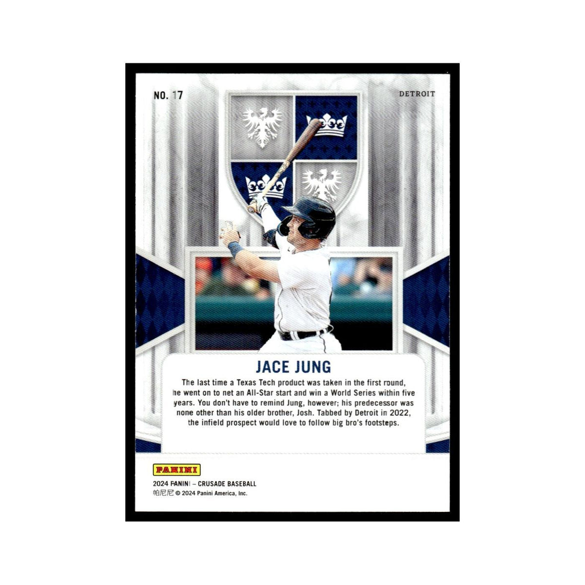 Jace Jung 2024 Panini Crusade #17 Baseball Card NM