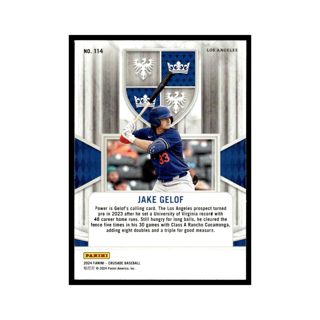 Jake Gelof 2024 Panini Crusade #114 Baseball Card NM