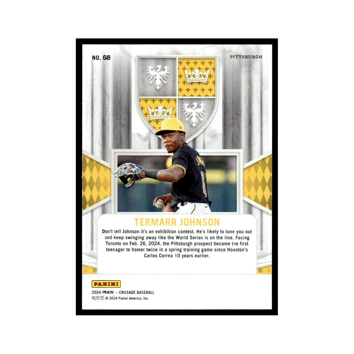 Termarr Johnson 2024 Panini Crusade #68 Baseball Card NM