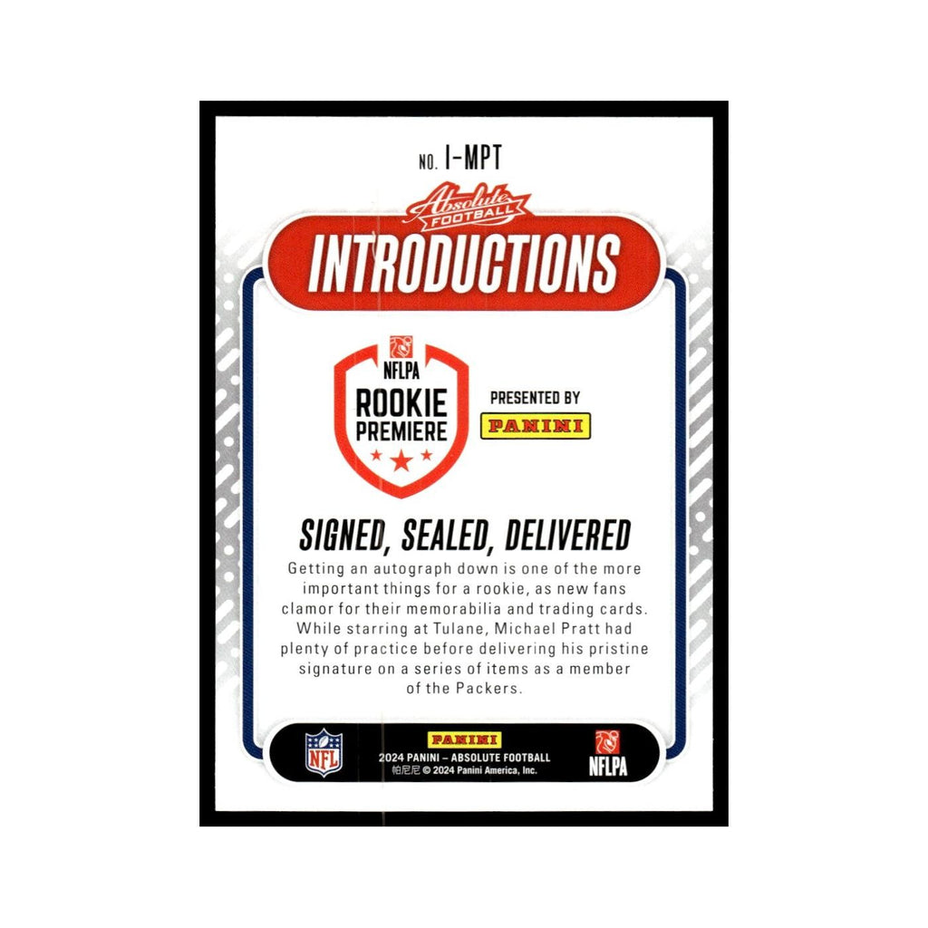 Michael Pratt 2024 Panini Absolute Introductions #I-MPT Green Bay Packers NM