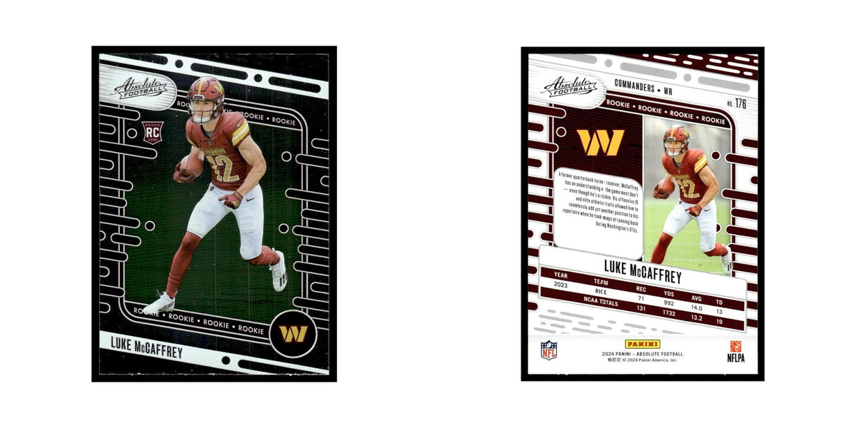 Luke McCaffrey Rookie 2024 Panini Absolute #176 Washington Commanders NM