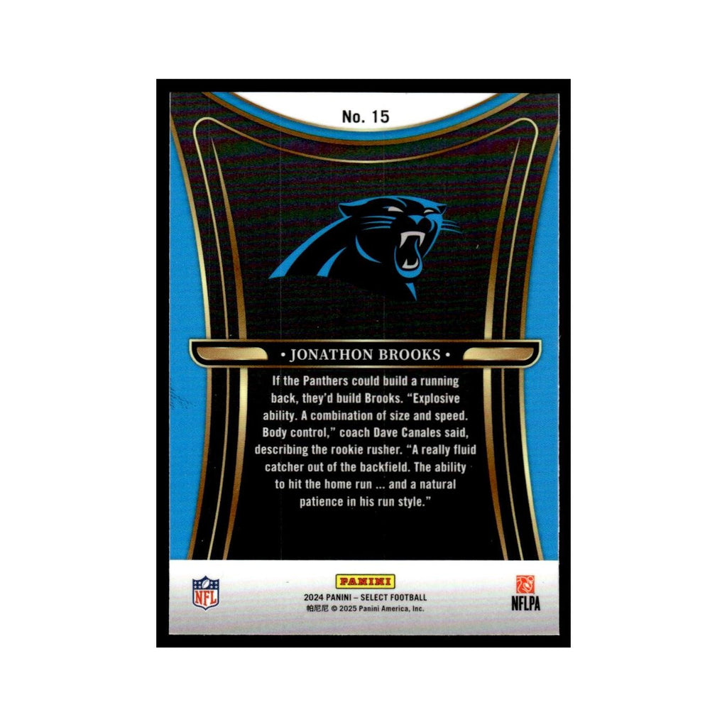 Jonathon Brooks Rookie 2024 Panini Select Phenomenon #15 Carolina Panthers NM