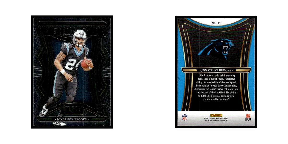 Jonathon Brooks Rookie 2024 Panini Select Phenomenon #15 Carolina Panthers NM