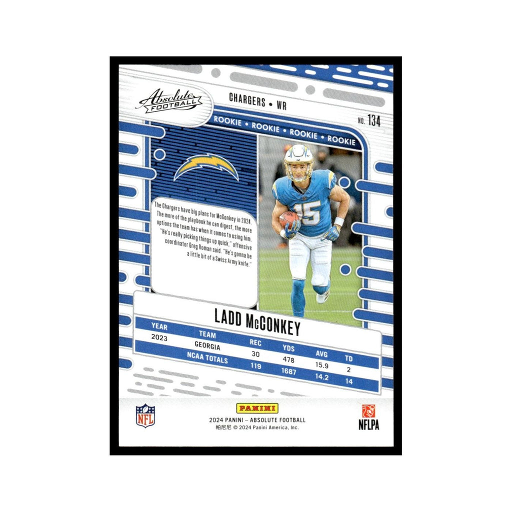 Ladd McConkey Rookie 2024 Panini Absolute #134 Los Angeles Chargers NM