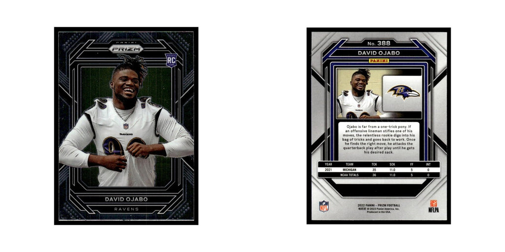 David Ojabo Rookie 2022 Panini Prizm #388 Baltimore Ravens Football Card NM