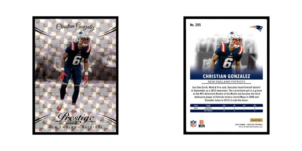 Christian Gonzalez 2024 Panini Prestige #205 New England Patriots NM