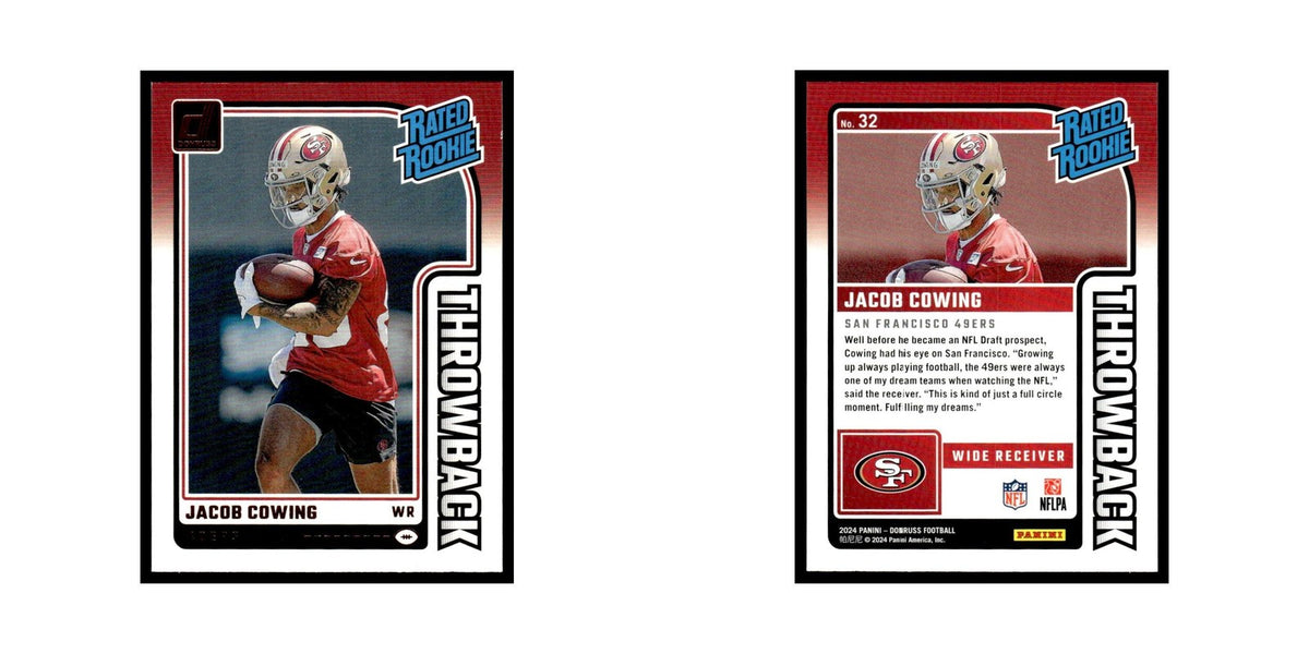 Jacob Cowing Rookie 2024 Donruss #32 San Francisco 49ers Football Card NM