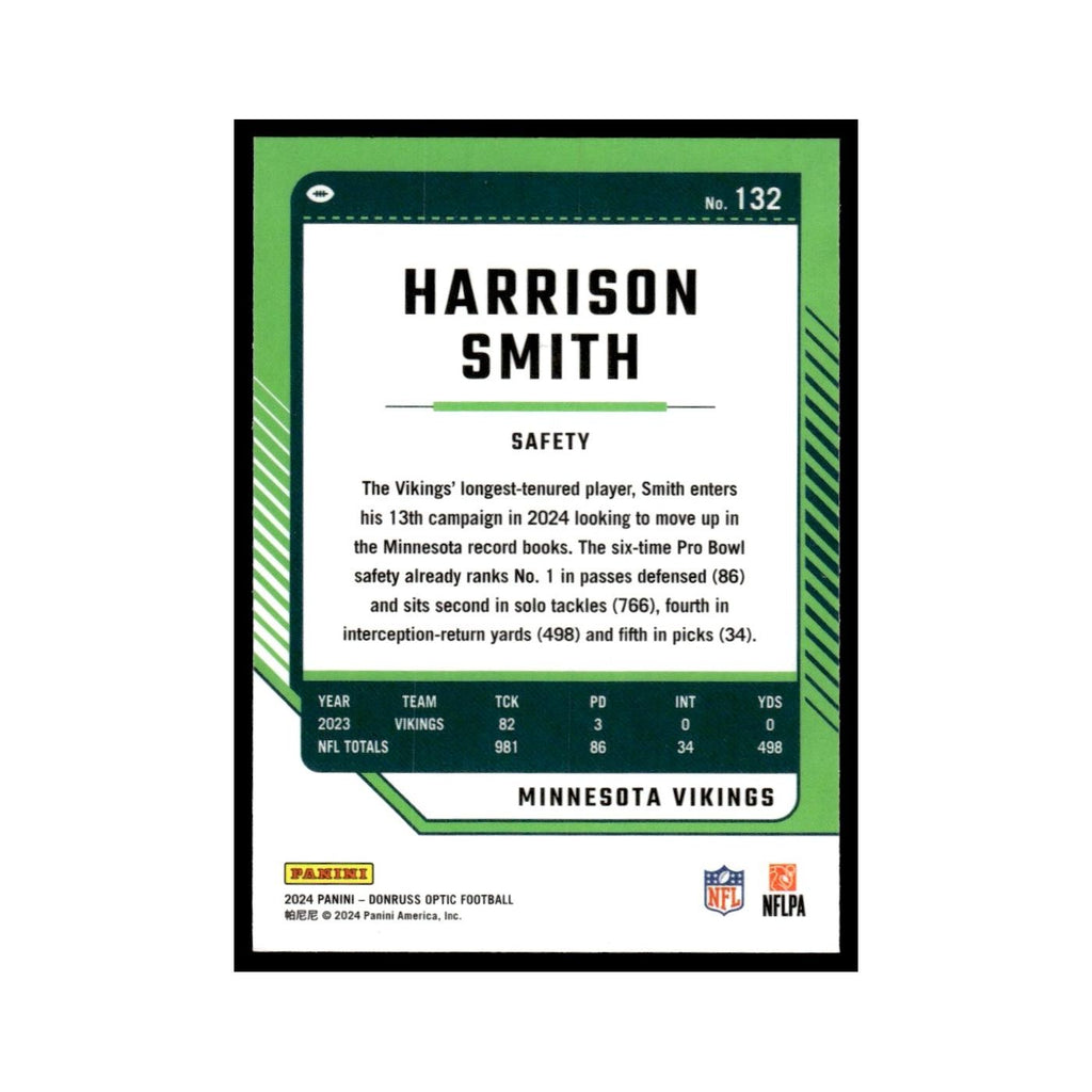 Harrison Smith 2024 Donruss Optic #132 Minnesota Vikings Football Card NM