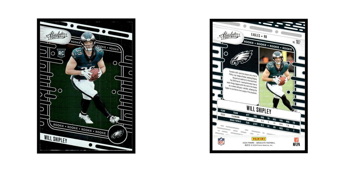 Will Shipley Rookie 2024 Panini Absolute #187 Philadelphia Eagles NM