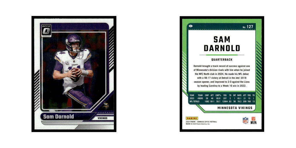 Sam Darnold 2024 Donruss Optic #127 Minnesota Vikings Football Card NM