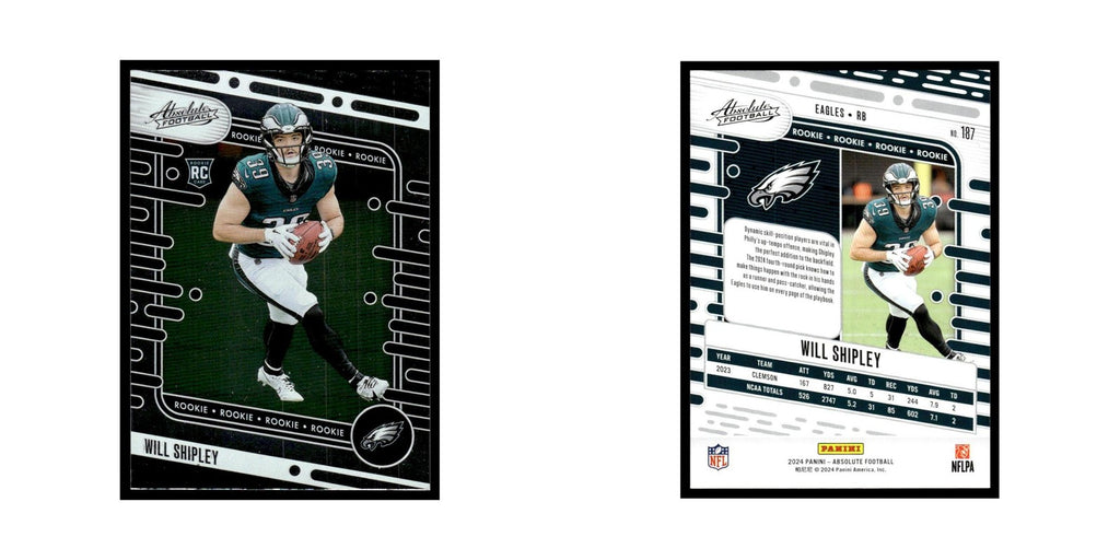 Will Shipley Rookie 2024 Panini Absolute #187 Philadelphia Eagles NM