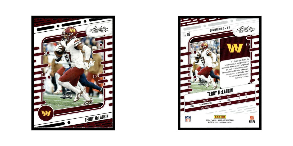 Terry McLaurin 2024 Panini Absolute #99 Washington Commanders Football Card NM