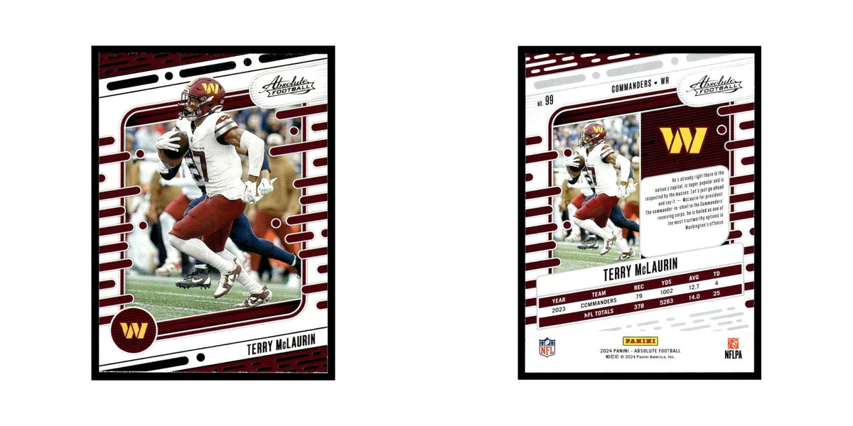 Terry McLaurin 2024 Panini Absolute #99 Washington Commanders Football Card NM