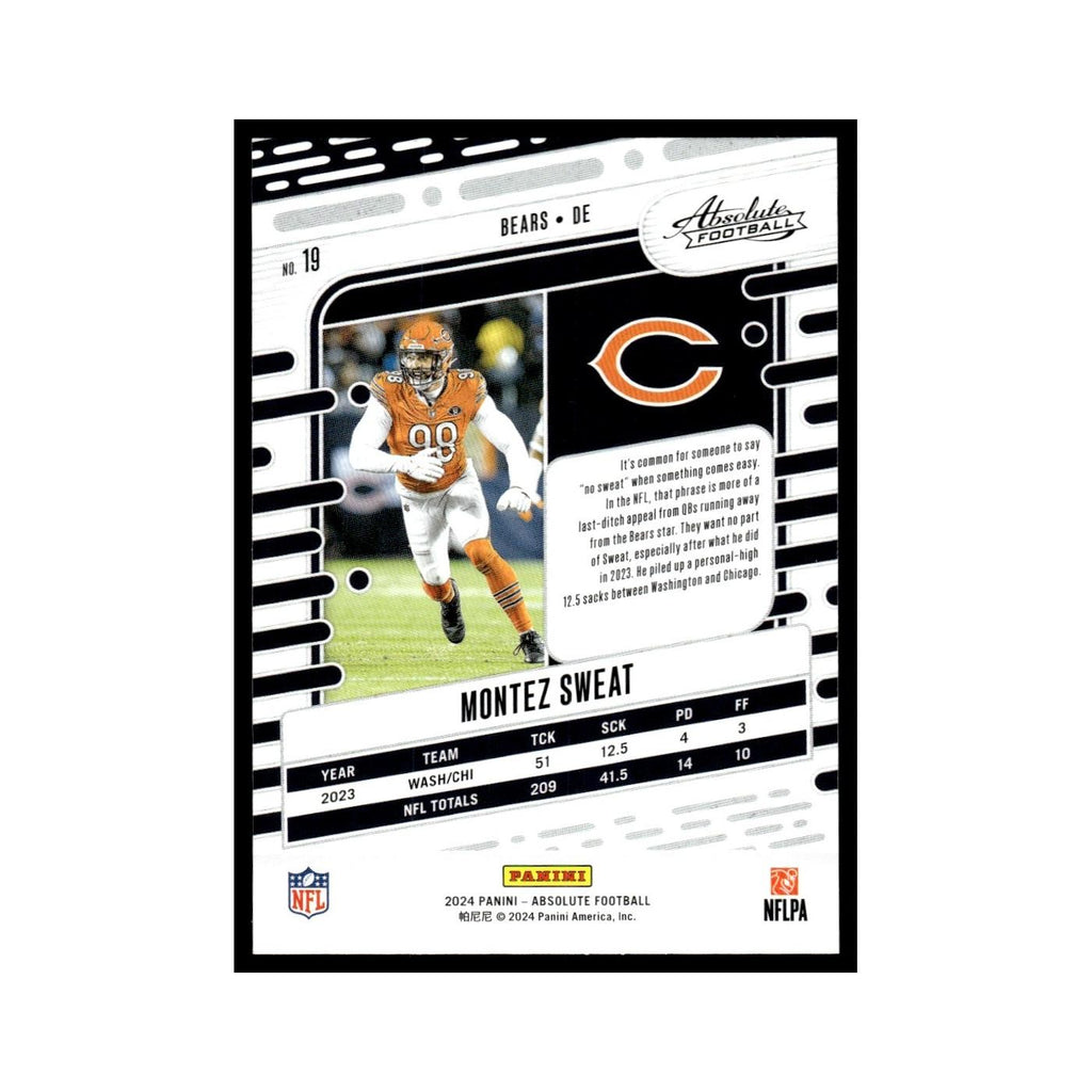 Montez Sweat 2024 Panini Absolute #19 Chicago Bears Football Card NM