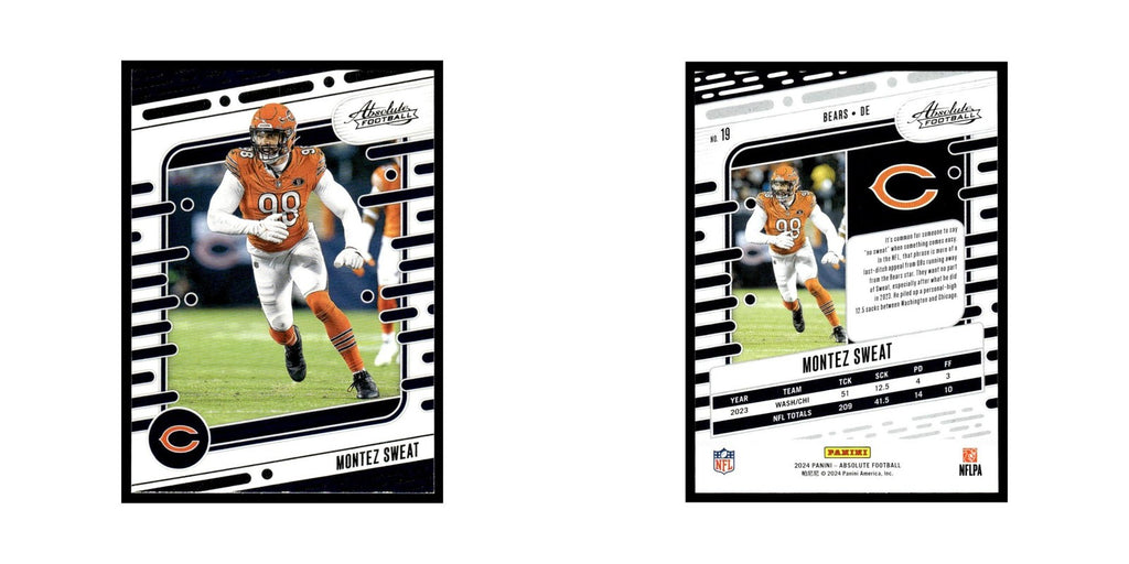 Montez Sweat 2024 Panini Absolute #19 Chicago Bears Football Card NM