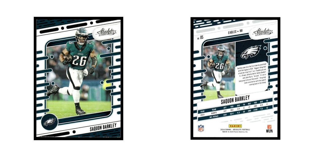 Saquon Barkley 2024 Panini Absolute #85 Philadelphia Eagles Football Card NM