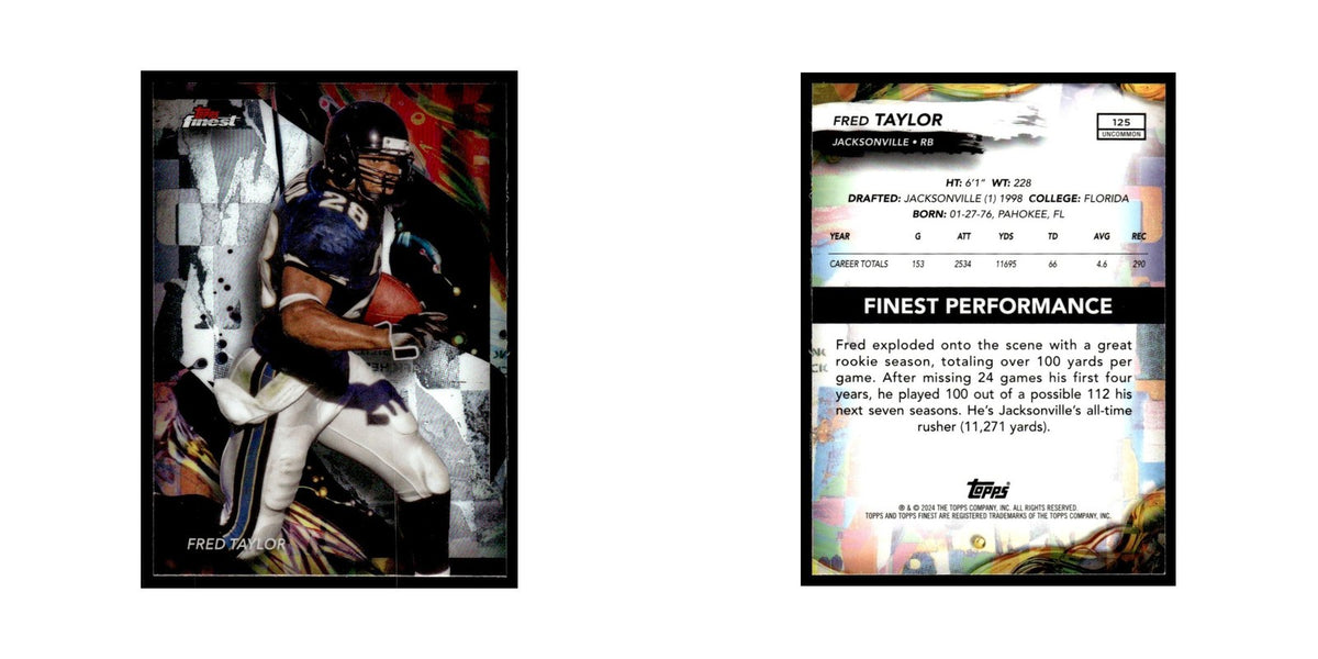 Fred Taylor 2024 Finest #125 Jacksonville Jaguars Football Card NM
