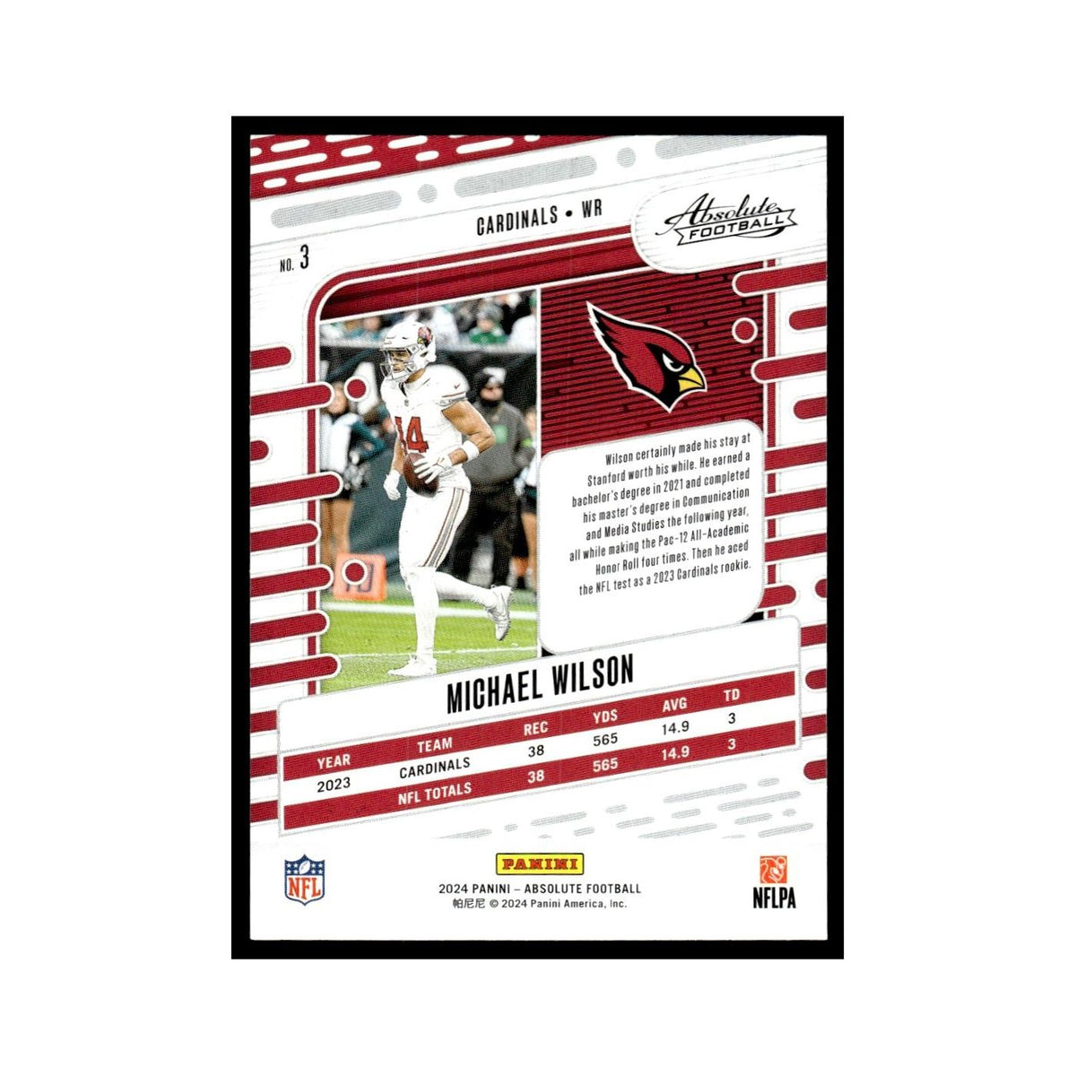 Michael Wilson 2024 Panini Absolute #3 Arizona Cardinals Football Card NM