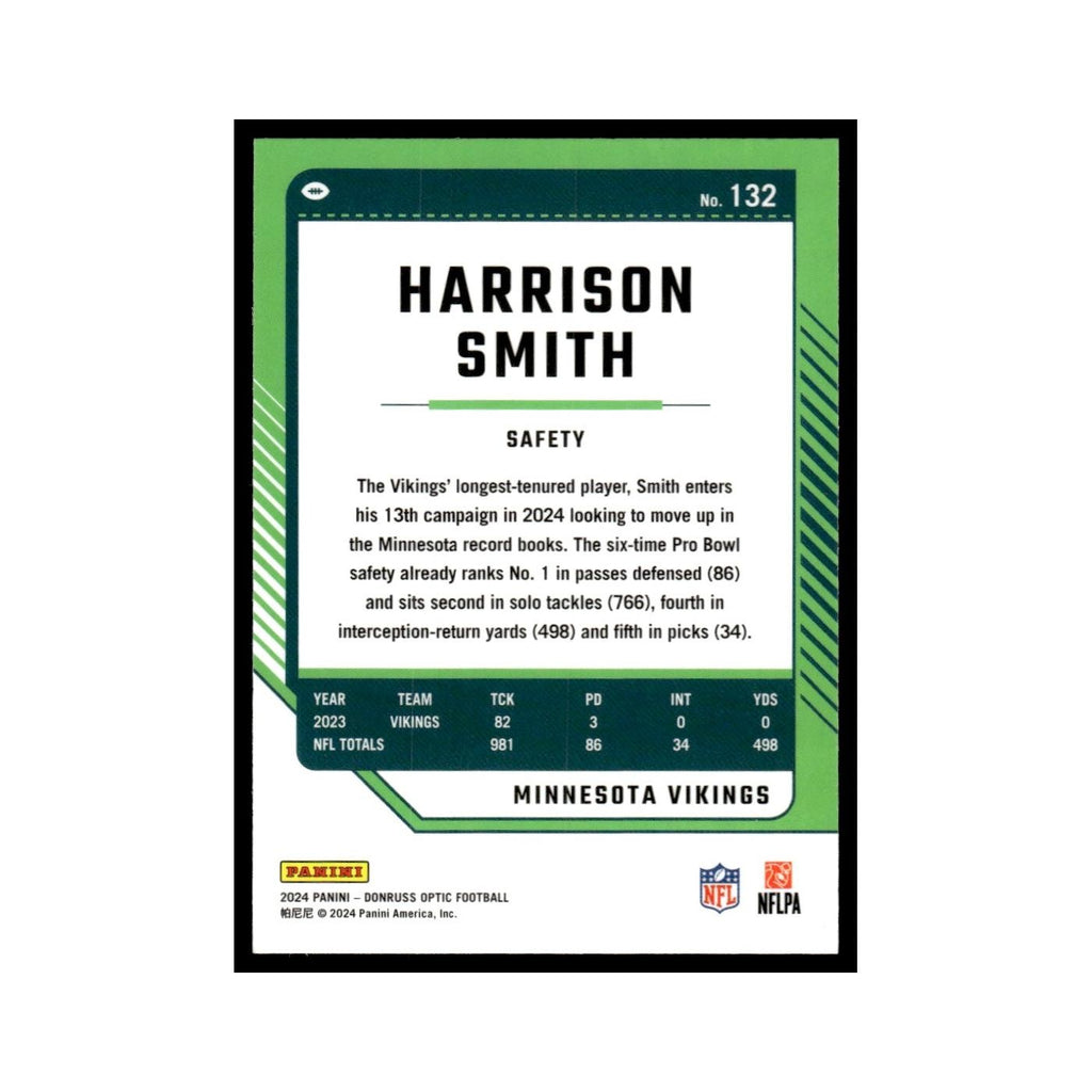 Harrison Smith 2024 Donruss Optic #132 Minnesota Vikings Football Card NM