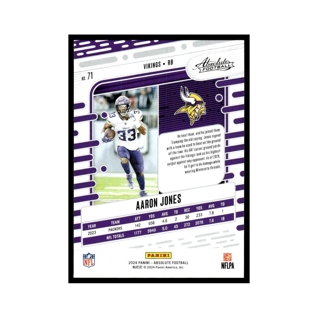 Aaron Jones 2024 Panini Absolute #71 Minnesota Vikings Football Card NM
