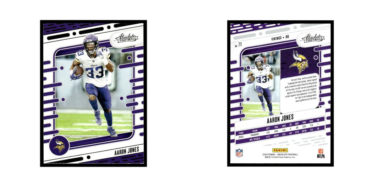 Aaron Jones 2024 Panini Absolute #71 Minnesota Vikings Football Card NM